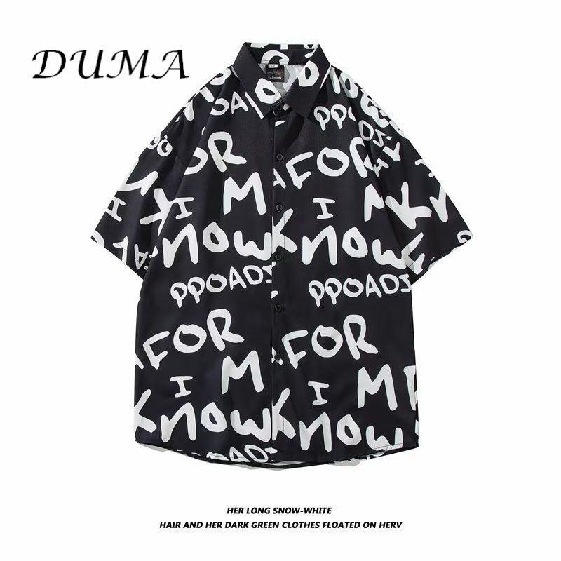 "DUMA"Hawaii Flower shirt Man Short sleeve Summer "Loose" Vacation Beach shirt