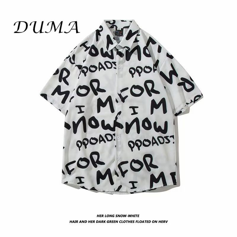 "DUMA"Hawaii Flower shirt Man Short sleeve Summer "Loose" Vacation Beach shirt