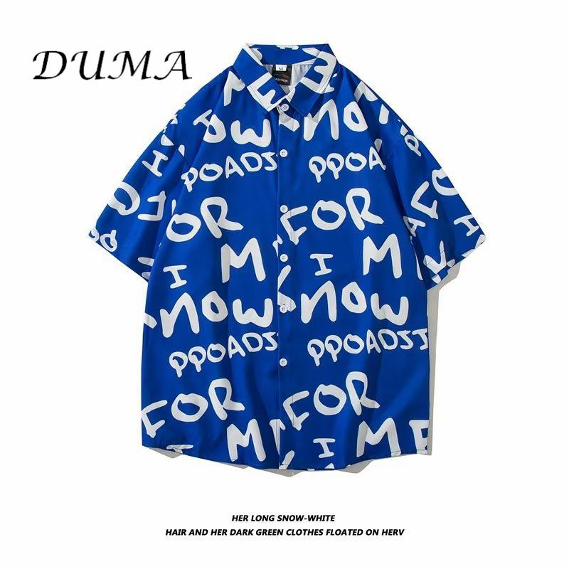 "DUMA"Hawaii Flower shirt Man Short sleeve Summer "Loose" Vacation Beach shirt