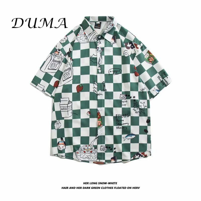 "DUMA"Hawaii Flower shirt Man Short sleeve Summer "Loose" Vacation Beach shirt