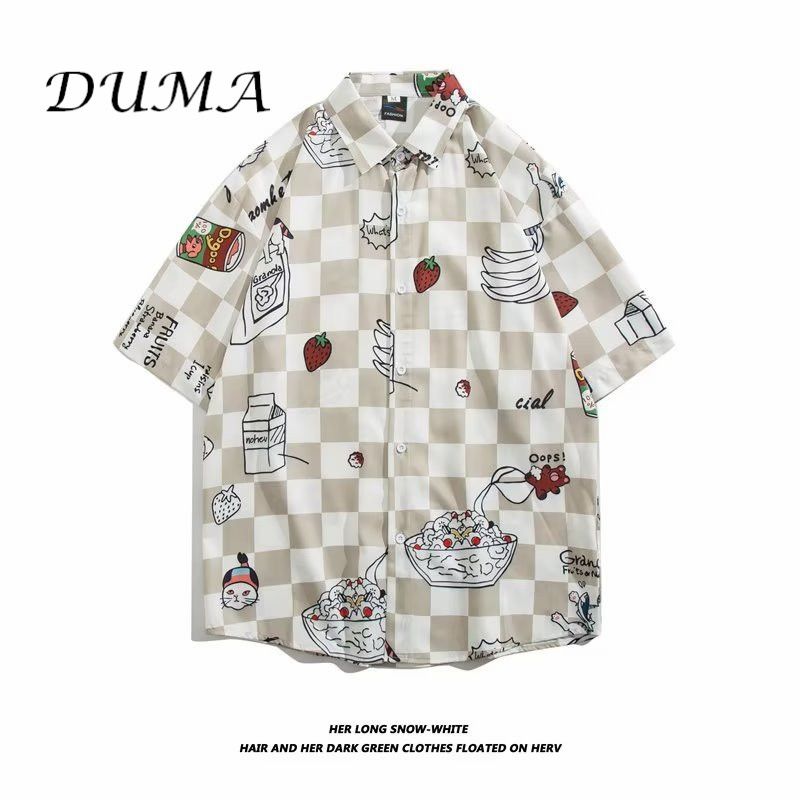 "DUMA"Hawaii Flower shirt Man Short sleeve Summer "Loose" Vacation Beach shirt