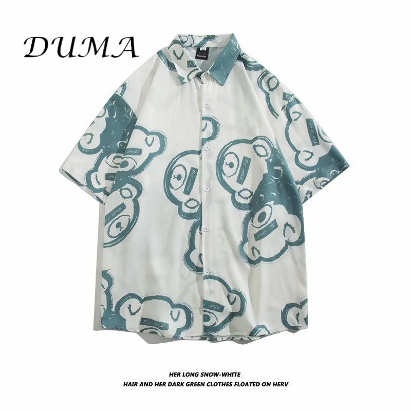 "DUMA"Hawaii Flower shirt Man Short sleeve Summer "Loose" Vacation Beach shirt
