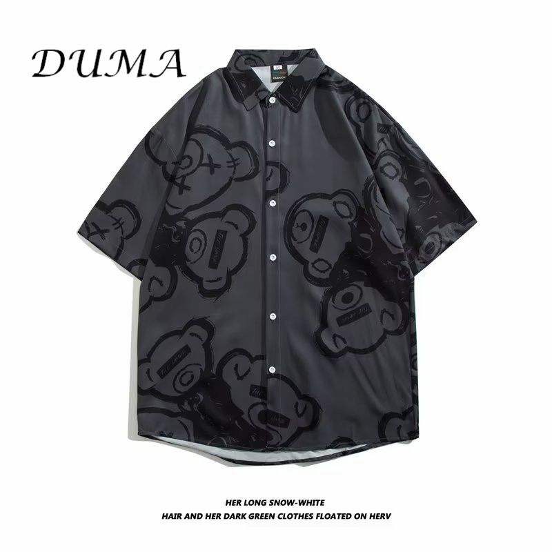 "DUMA"Hawaii Flower shirt Man Short sleeve Summer "Loose" Vacation Beach shirt