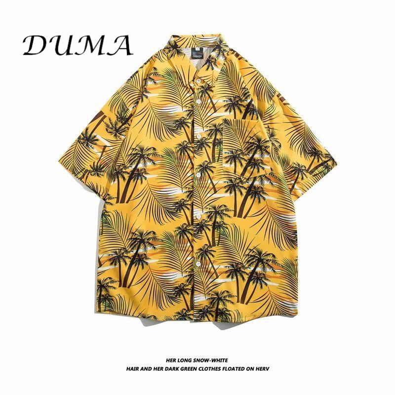 "DUMA"Hawaii Flower shirt Man Short sleeve Summer "Loose" Vacation Beach shirt