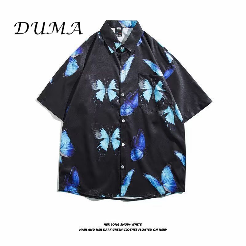 "DUMA"Hawaii Flower shirt Man Short sleeve Summer "Loose" Vacation Beach shirt