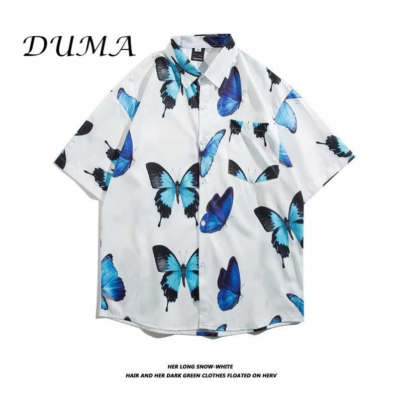 "DUMA"Hawaii Flower shirt Man Short sleeve Summer "Loose" Vacation Beach shirt