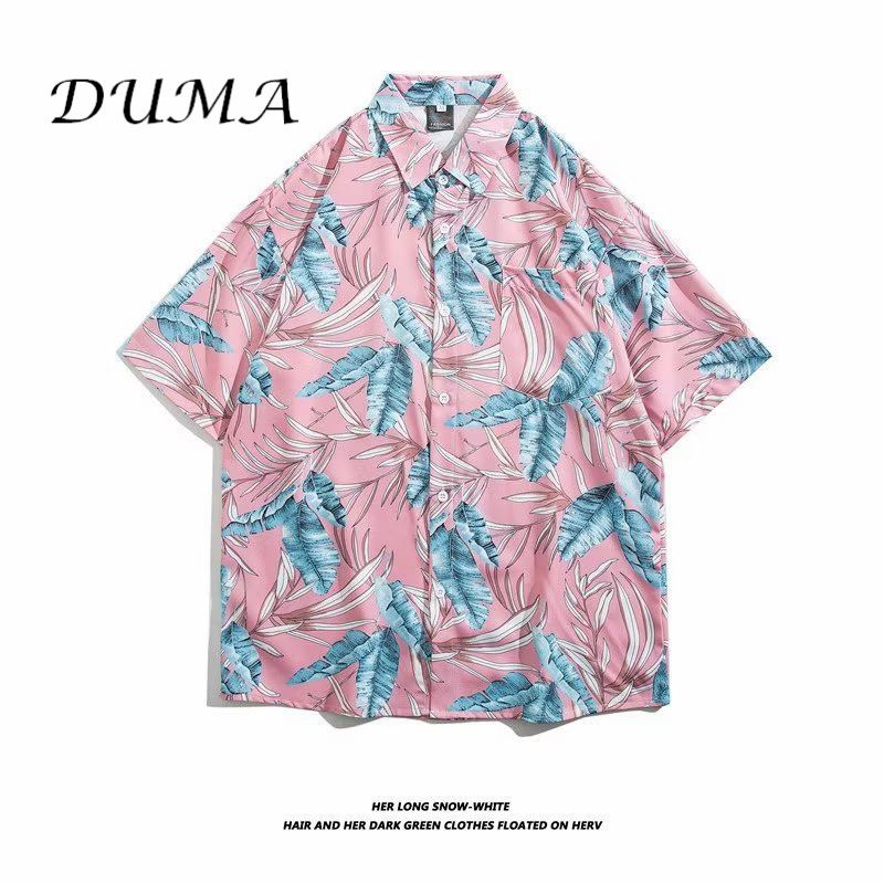 "DUMA"Hawaii Flower shirt Man Short sleeve Summer "Loose" Vacation Beach shirt