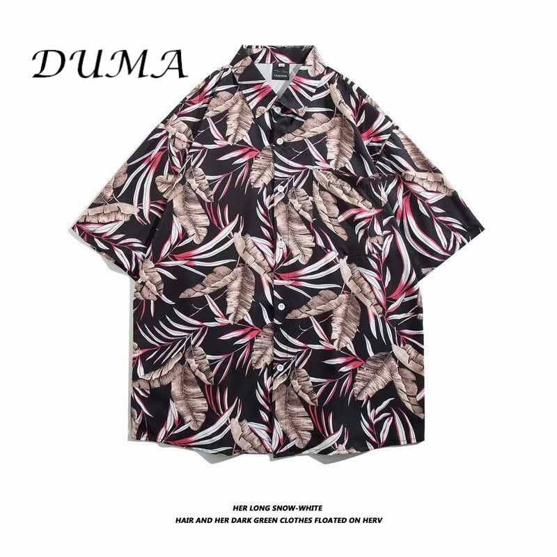 "DUMA"Hawaii Flower shirt Man Short sleeve Summer "Loose" Vacation Beach shirt