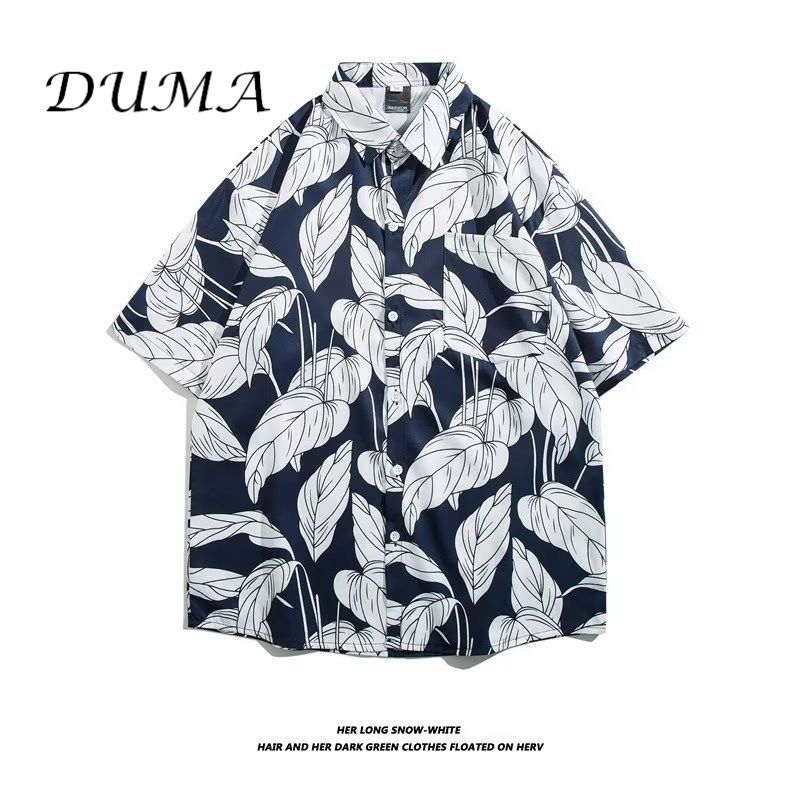 "DUMA"Hawaii Flower shirt Man Short sleeve Summer "Loose" Vacation Beach shirt