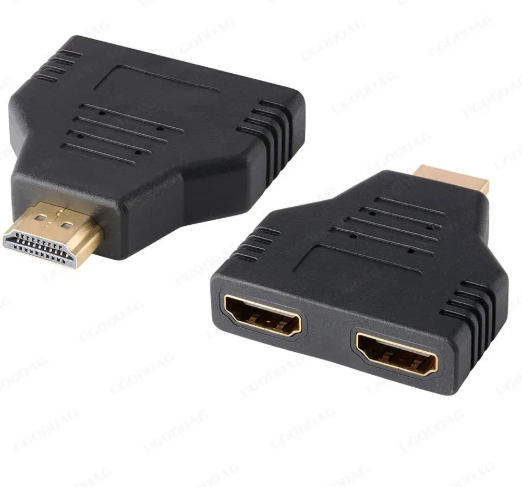 1PC HDMI-Compatible to Dual HDTV Adapter 1 to 2 HD Male to Two HD Female Adapter Splitter Video/Audio Splitter for HDTV