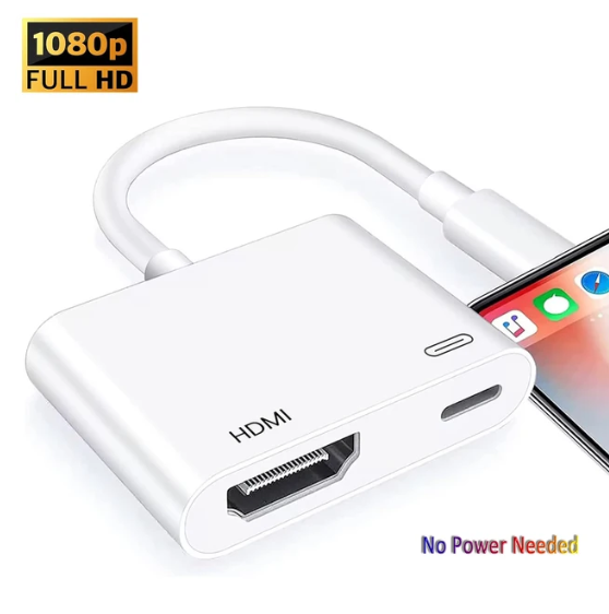 1PC Lightning to HDMI Adapter 1080P Screen Converter Compatible iPhone to HDMI Adapter for iPhone iPod Models TV Monitors Projector