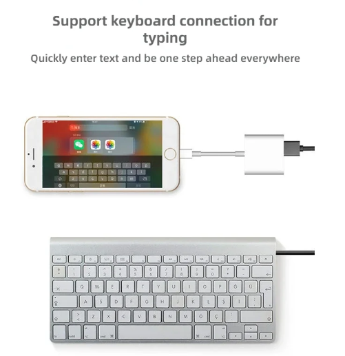 1PC Lightning To OTG Converter Adapter for IPhone Mouse Keyboard Charging U Disk Camera CardReader Data Converter Iphone Otg