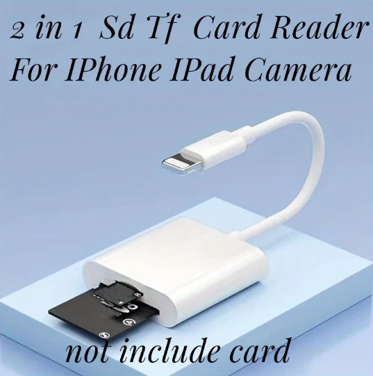 1PC For iPhone Card Reader Memory Card Adapter for iphone 14 13 12 8Pin To SD TF Camera Card Reader Data Converter OTG Data Cable