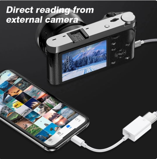 1PC USB OTG Adapter Cable For iPhone 14 13 12 11 Pro Max Xs XR 7 8 Plus Lightning to USB Camera Adapter Cable Converter
