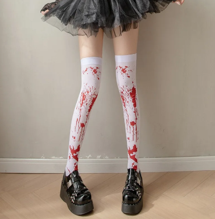1Pair/3Pairs Sexy Silk Tights Skull Print Pantyhose Cosplay Party Women's Stockings