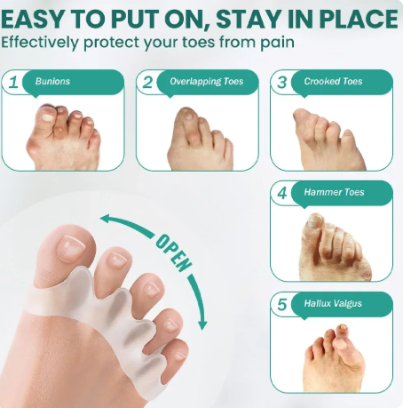 1 Pair Silicone Toe Separator Bunion Corrector Soft Silicone Material