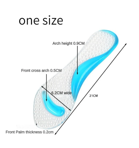 1Pair Orthopedic Insoles for Women Shoes Flat Feet Arch Silicone Insoles