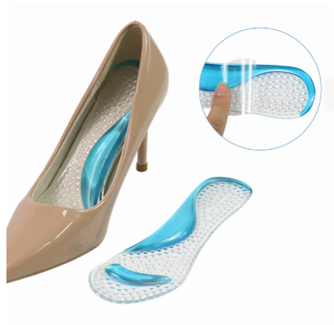 1Pair Orthopedic Insoles for Women Shoes Flat Feet Arch Silicone Insoles