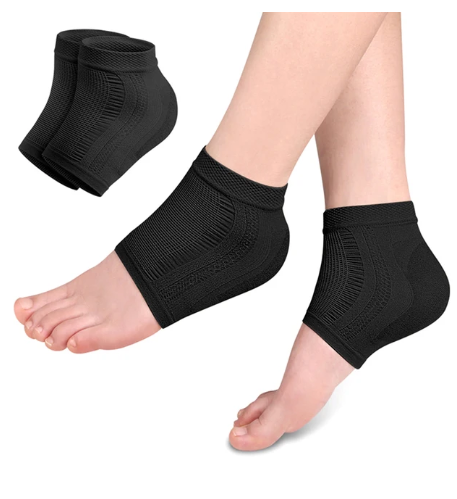 1Pair Gel Silicone Heel Protector Pads Support Feet Care Half-yard Sock