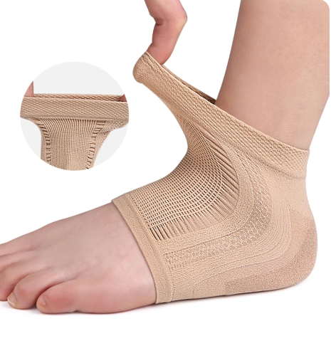 1Pair Gel Silicone Heel Protector Pads Support Feet Care Half-yard Sock
