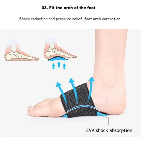 1Pair Flat Feet Arch Support Orthopedic Insoles Pads for Shoes
