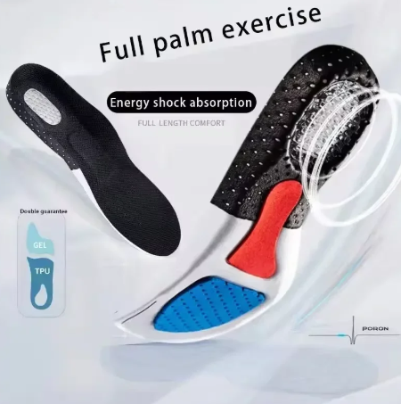 1Pair Orthopedic Insoles for Man Women Foam Cushion Gel Insole Silicone