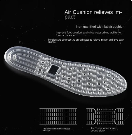 1Pair Silicone Gel Insoles for Air Shock Absorption Cushion Foot Massager