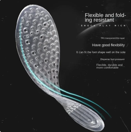 1Pair Silicone Gel Insoles for Air Shock Absorption Cushion Foot Massager