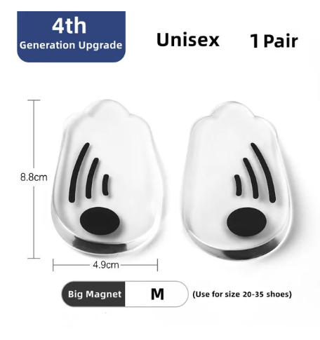 1Pair Silicone Gel Orthopedic Insoles for Feet Magnet Massage Insole