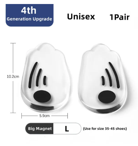 1Pair Silicone Gel Orthopedic Insoles for Feet Magnet Massage Insole