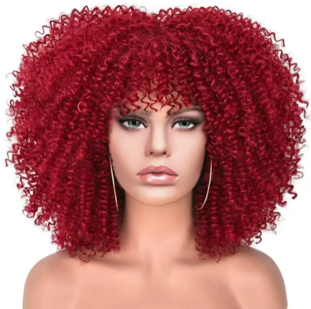 1PC New Wig Women's Short Curly Hair African Small Curly Hair European and American Explosion Head Wig Wigs Rose Net Chemical Fiber Headset