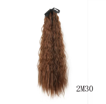1PC Strap Corn Perm Ponytail Braid Fake Ponytail Female Long Hair Small Curly Wavy High Ponytail