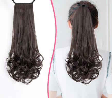 1PC Wig Ponytail Female Long Curly Hair Pear Blossom Fake Ponytail Big Wave Wig Piece