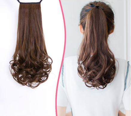 1PC Wig Ponytail Female Long Curly Hair Pear Blossom Fake Ponytail Big Wave Wig Piece