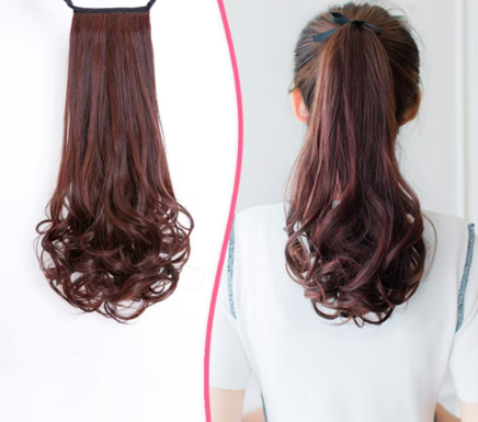 1PC Wig Ponytail Female Long Curly Hair Pear Blossom Fake Ponytail Big Wave Wig Piece