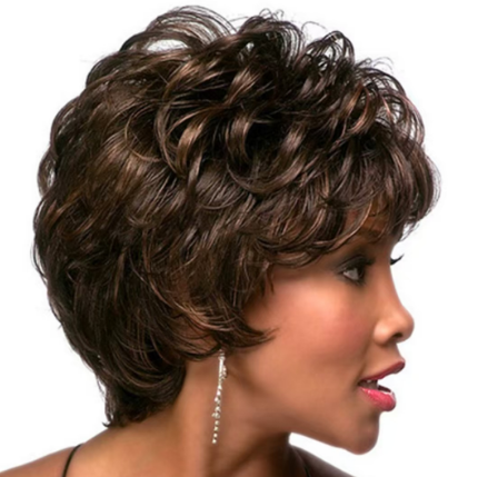 1PC Wig Female Hair Fiber Fleeciness Dyed Short Curly Hair Liu Haike Cos False Hair