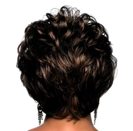 1PC Wig Female Hair Fiber Fleeciness Dyed Short Curly Hair Liu Haike Cos False Hair