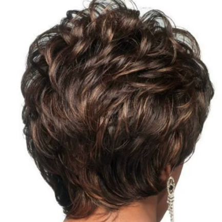 1PC Wig Female Hair Fiber Fleeciness Dyed Short Curly Hair Liu Haike Cos False Hair