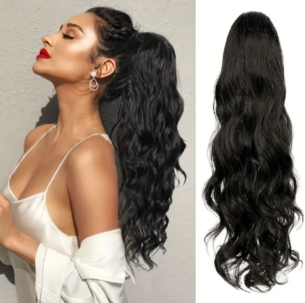 1PC Hot Wig Female Horsetail Wig Grab Clip Long Curly Hair Big Wave