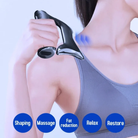 Electric Scraping Fascia Massage Gun Muscle Stimulator Microcurrent Pain Relief Relaxation Slimming Shaping Rehabilitation Tool