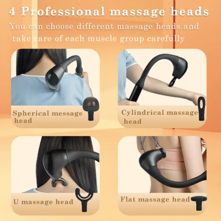 Massage Gun With Upgraded Extension Handle Massage Gun Deep Tissue Back Muscles Neck Shoulders Waist Legs Massager