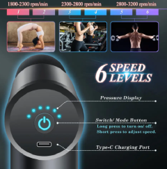 USB Portable Mini Massage Gun Pistol Facial Massager For Body Neck Deep Tissue Muscle Relaxation Gout Pain Relief Body Massager