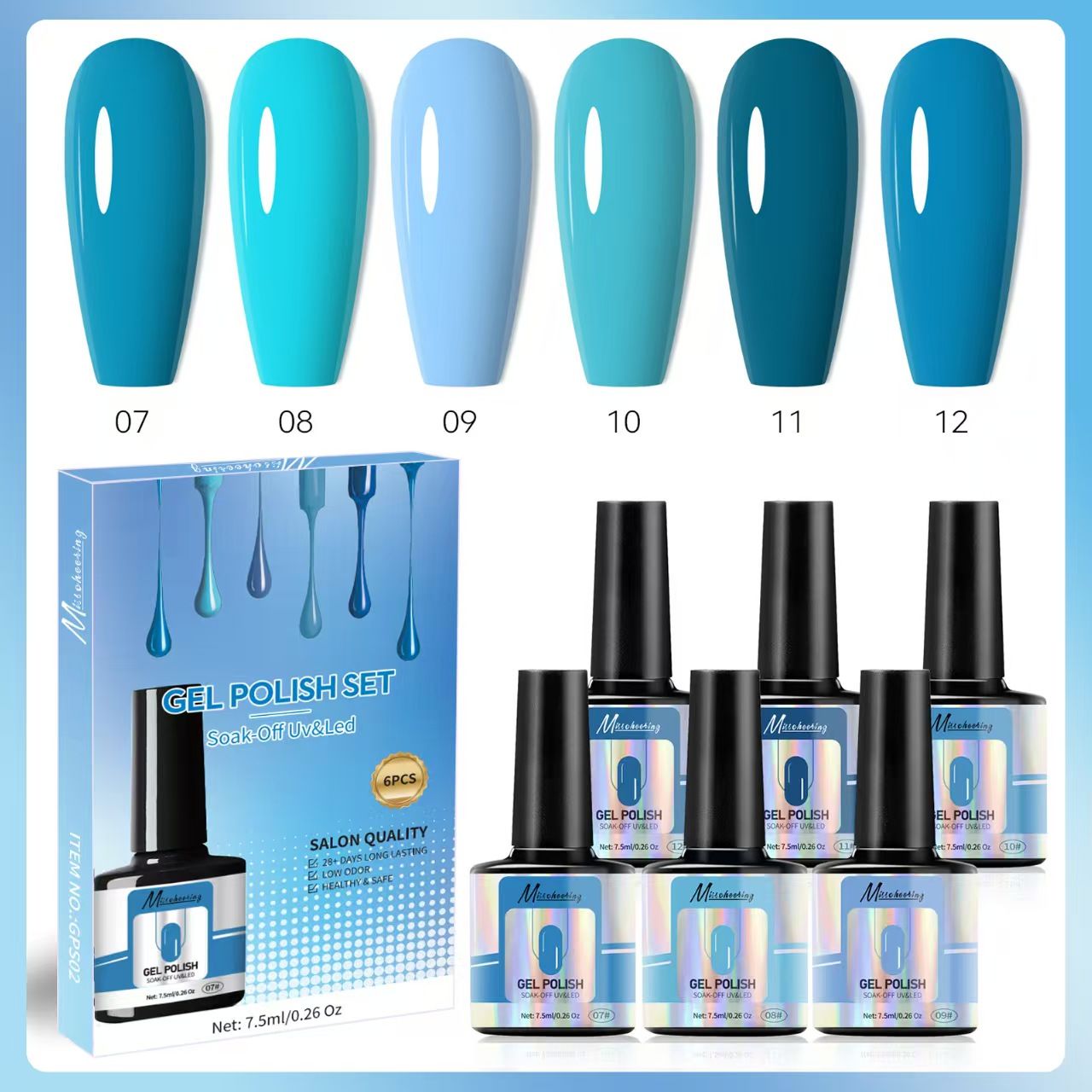 6PCS/SET Gel Nail Polish Nude UV LED Nails Art Design Semi-Permanent DIY Girls