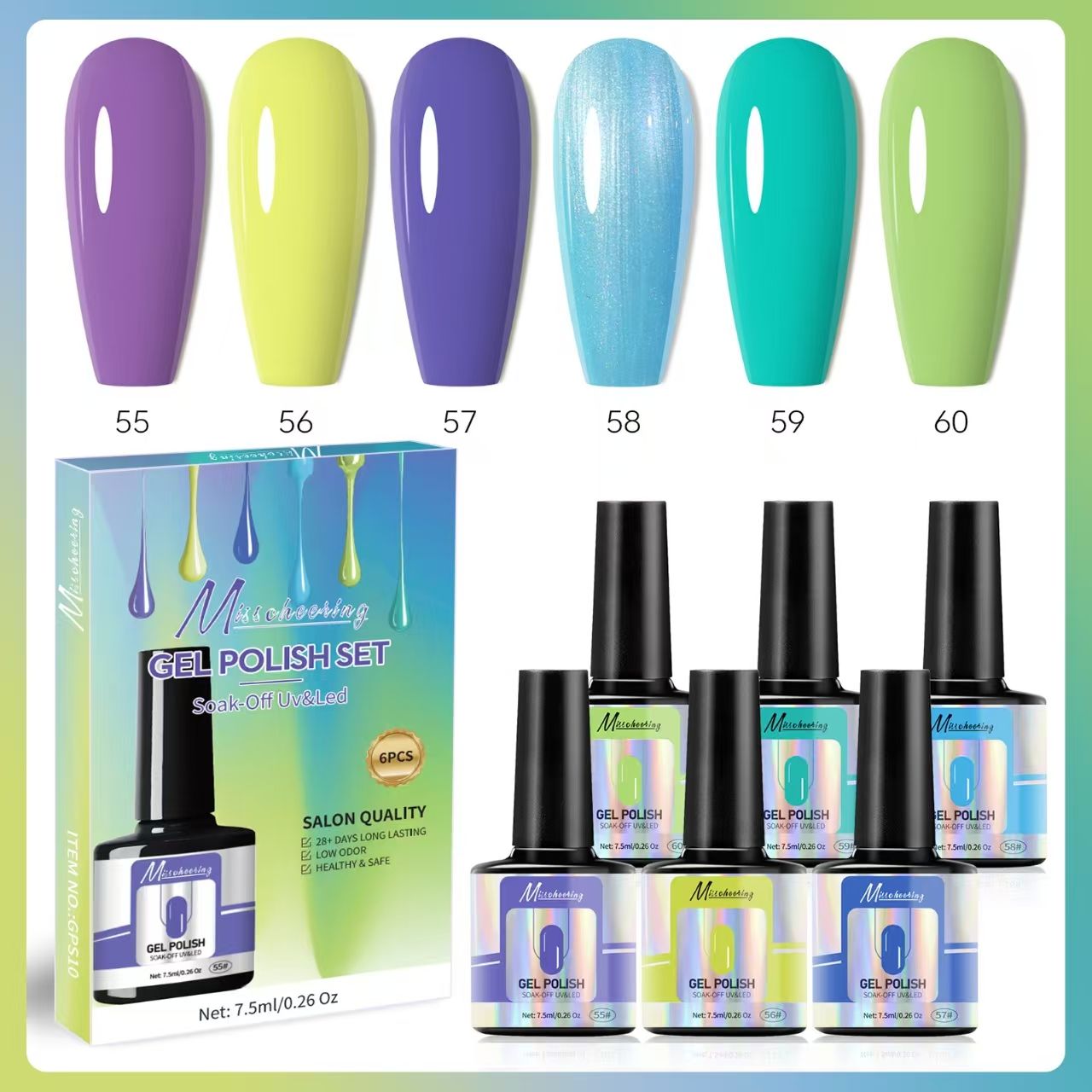 6PCS/SET Gel Nail Polish Nude UV LED Nails Art Design Semi-Permanent DIY Girls