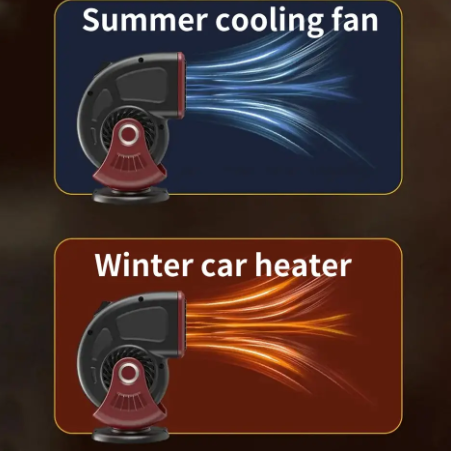 Car Heater 120W 12V Heater Cigarette Lighter Plug with Heating & Cooling Mode for Car Fan Window Windshield Demister
