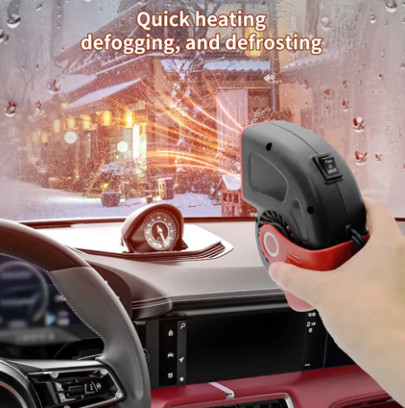 Car Heater 120W 12V Heater Cigarette Lighter Plug with Heating & Cooling Mode for Car Fan Window Windshield Demister