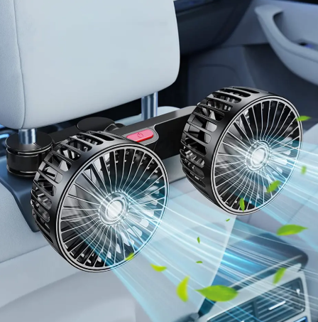 12V Auto Headrest Ventilation Fan USB Charging Car Neck Cooler 360 Degree Rotation Electric Car Cooling Fan for Vehicle SUV