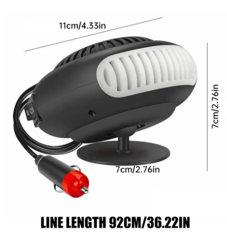 12V Portable Auto Car Heater Defroster Demister Electric Heater Windshield 360 Degree Rotation ABS Heating Cooling Fan
