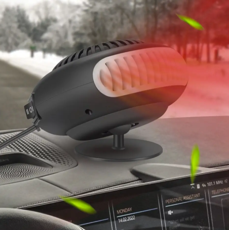 12V Portable Auto Car Heater Defroster Demister Electric Heater Windshield 360 Degree Rotation ABS Heating Cooling Fan