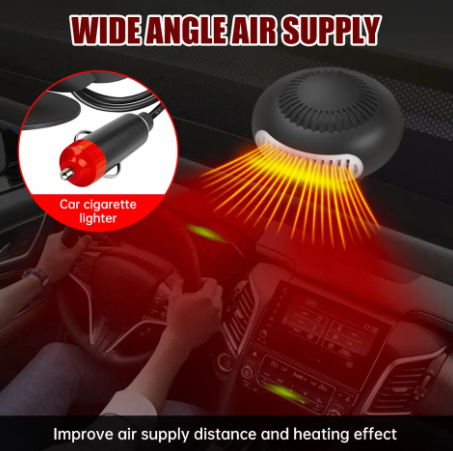 12V Portable Auto Car Heater Defroster Demister Electric Heater Windshield 360 Degree Rotation ABS Heating Cooling Fan
